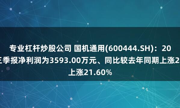 专业杠杆炒股公司 国机通用(600444.SH)：2025年三季报净利润为3593.00万元、同比较去年同期上涨21.60%